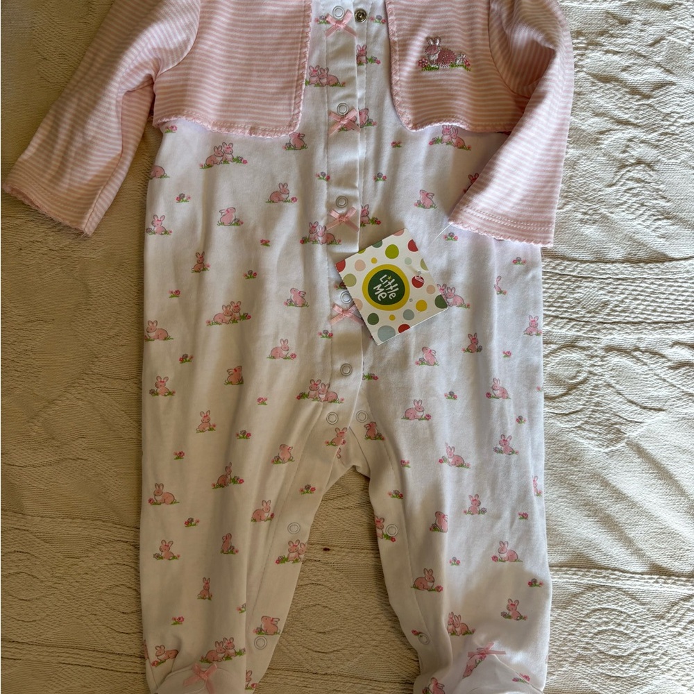Little Me Rabbit Pink Sleeper outfit, NWT